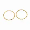 Pendientes Retro Barrocos Franceses de Flor Retorcida Pendientes de Anillo Mobius Acero Inoxidable Chapado en Oro de 18K Pendientes Retorcidos