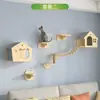 Cama y Árbol para Gatos Integrados Marco de Escalada para Gatos Montado en la Pared Estilo Japonés Ahorro de Espacio Alto Materiales DIY Hechos por Uno Mismo Verano