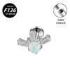 Nuevo Stud para Labio de Aleación de Titanio G23 Piercing con Rosca Interna de Fondo Plano Joyería Stud para Hélice Auricular Estilos Plateado y Dorado Venta al por Mayor