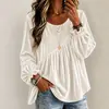 Ropa de mujer transfronteriza europea y americana Otoño/Invierno 2026: Top de terciopelo liso de cuello redondo con manga larga, corte holgado y pliegues irregulares de Amazon