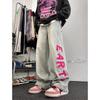 Hiphop American high street vibe jeans rectos sueltos para hombre oversize marca de moda europea y americana pantalones de pierna ancha moda