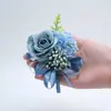 Ramilletes de Novio y Padrinos Estilo Europeo, Flores de Bienvenida VIP para Evento de Ceremonia de Apertura de Empresa, Pines de Solapa para Reunión Anual