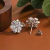 Pendientes de Copo de Nieve Rosas Estilo Nuevo Japonés y Coreano, Pendientes de Circonita, Pendientes de Alta Gama, Diseño de Nicho, Modernos y Sencillos, Venta al por Mayor para Mujeres