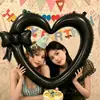 Marco de fotos con forma de corazón y lazo globos de papel de aluminio decoración de fiesta de cumpleaños ambientación del lugar Día de San Valentín Festival Qixi globos para fotos