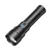 Lanterna LED branca a laser ABS transfronteiriça tipo C com carregamento, display elétrico inteligente, zoom, lanterna LED com luzes laterais