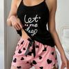 Pijama Ropa para el Hogar Conjunto de Dos Piezas 2025 Nuevo Estilo Pijama de Verano para Mujer Delgado Dulce Lindo Dibujo Animado para Usar Afuera para Colgar