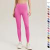 Pantalones de yoga suaves y encerados para mujer, de cintura alta, para entrenamiento de levantamiento de cadera, ajustados, de secado rápido, que no dejan marcas, para uso exterior, pantalones de running y pilates personalizados.