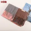 Cachecol Clássico Xadrez Imitação de Caxemira para Mulheres Estilo Coreano Algodão e Linho Cachecol Quente Atacado Personalização Personalizável Logo
