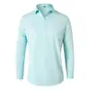 Camisa de Manga Larga a Rayas para Hombre Transfronteriza Casual de Negocios Corte Ajustado Camisa con Cuello de Solapa para Hombre Caballero Anti-UV