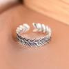 Anillo de plata S925 con diseño de espiga de trigo, estilo retro, con un toque artístico y sencillo, anillo abierto para mujer, joyería de plata.