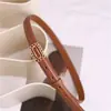 Cinturón de Cuero Genuino Decorativo con Hebilla de Broche, Versátil, Estilo Ins, para Vestidos y Jeans, Modelo Nuevo, En Stock de Fábrica