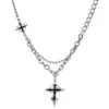 Marca de Moda Versátil para Hombre Hip-Hop Nicho de Alta Gama Accesorios de Cadena Acero de Titanio Colgante de Cruz Derretida Collar para Hombre