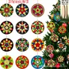24 Peças de Palor de Árvore de Natal Filipina Mini Presentes de Madeira Festa em Casa Decorações de Janela Enfeites Pendurados
