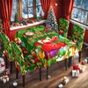 Atacado Transfronteiriço Novo Toalha de Mesa e Capa de Cadeira de Natal Tudo Incluído Seda de Leite Toalha de Mesa Estampada Impermeável de Natal Conjunto