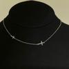 Collar de Cadena con Cruz de Amor Sombrío Tejido con Sentido del Diseño Nicho para Mujer, Simple, Personalidad, Moda, Combinable
