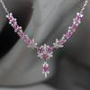 Conoce el Hermoso Collar de Diamantes Completos de Lujo Ligero Super Hada de Industria Pesada Mariposa Micro-incrustado Diamantes Completos Lujoso Cadena con Juego de Diamantes Argyle Rosados