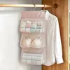 Bolsa de almacenamiento colgante para ropa interior, organizador de armario para colgar en la pared para calcetines y ropa interior, esencial para la mesita de noche del dormitorio