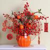 Fruta de Granada Roja Artificial, Bayas Rojas, Mueble de TV, Entrada, Arreglo Floral Estilo Chino Nuevo, Decoración de Escena con Flores Artificiales