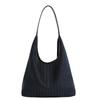 Bolso Retro de Gran Capacidad para Desplazamiento para Mujer 2025 Nueva Moda Simple Patrón Tejido Bolso de Hombro Bolso Tote Relajado