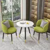 Conjunto de Mesa e Cadeiras de Lazer para Varanda da Moda, Mesa Redonda Simples de Camada Dupla para Recepção e Negociação, Uma Mesa e Duas Cadeiras, Conjunto de Três Peças para Receber Convidados