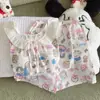 Pijama de Algodón Nube para Mujer, Nuevo Estilo Verano 2026, Conjunto de Dos Piezas con Top Acolchado y Shorts, Se Puede Usar Afuera como Ropa de Casa