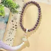 Pulseira Bodhi Roxa Flutuante com Mantra de Seis Palavras, Duplo Círculo, Bodhi de Mão, Pingente Estilo Chinês para Homens e Mulheres, Contas Budistas, Atacado