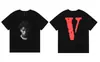 Camiseta Masculina de Manga Curta 2024 Estilo Igual Wang Yibo Oversize Casal Homens e Mulheres Comércio Exterior Amazon Marca Conjunta Big V Verão