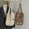Nuevo bolso de compras de punto hueco simple de gran capacidad de moda cruzado de un solo hombro casual vintage bolso tote tejido