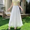 Falda Plisada de Línea A para Mujer, Nuevo Estilo Verano 2026, Cintura Alta, Adelgazante, Fluida, Falda Larga Acampanada, Falda de Paraguas