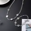 Moda Europeia e Americana pulseira de aço inoxidável com rosto sorridente expressão hip hop colar de aço inoxidável desenho animado redondo colar atacado