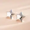 Brincos de Estrela Estilo Minimalista Europeu e Americano, Brincos Simples e Modernos de Alto Padrão Transfronteiriços, Brincos com Design Único de Nicho para Mulheres