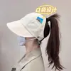 Zhao Lusi mismo sombrero de pescador mujer 2024 primavera y verano protección solar protección UV sombrero para el sol sombrero de sol negro liso