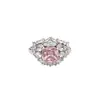 Anillo Abierto Redondo de Circonio Crimson Feast Diseño de Temperamento Nicho Índice Anillo de Mano Versátil de Lujo Ligero Joyería para la Mano