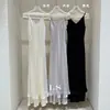 Ls Nueva MarcaEtiqueta Negra Minimalista Marca Grande Vestido de Tirantes de Moda Minimalista Escote en V Primavera Temprana 30519 #