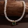 Plata de Ley S925 Circonita 12 Colores Piedra de Nacimiento Doce Piedras de Nacimiento Colgante Collar de Perlas de Agua Dulce Natural Estilo Caliente de Transmisión en Vivo