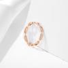 Anillo de Cadena Pequeña Calado de Acero de Titanio Japonés y Coreano Popular para Mujer Elegante Versátil Cadena Rectangular Anillo de Acero Inoxidable Explosión
