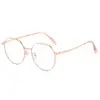 Nuevo marco metálico retro anti-luz azul para miopía se puede equiparar con alto número de marco de gafas redondas lisas para mujer libro rojo pequeño con el mismo estilo