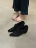 Sapatos Mocassins Cinza Retrô Francês, Lindos Sapatos de Pelúcia, Sapatos de Pelúcia para Uma Perna para Mulheres, Roupa de Outono e Inverno com Veludo