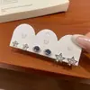 Conjunto de Brincos de Tarraxa Estrela de Zircônia Azul Nicho Vazado Estrela de Cinco Pontas Cravejado de Strass Mini Pequeno Versátil Modernos Tendência Brincos
