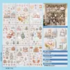 Decoraciones navideñas en colores macarrón, pegatinas electrostáticas para puertas y ventanas de cristal, oso polar, Papá Noel, ambiente de renos