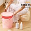 Cubo de Plástico Engrosado con Tapa Cubo de Almacenamiento Taburete de Baño Cubo de Pesca Cubo Mochila Baño Cubo de Almacenamiento Doméstico Puede Sentarse en el Cubo
