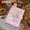 Cuaderno de Cuero PU con Pintura al Óleo Retro de Alto Valor con Hojas Sueltas, Cuaderno Grueso, Diario, Desmontable A5, Libro de Mano
