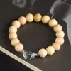 Pulsera de Madera de Boj 1.0 cm Pulsera de Círculo Único Accesorios DIY Envuelto Alrededor del Dedo Pulsera de Hilo de Madera Blanda Cuentas de Rosario para Jugar con Cuentas Budistas