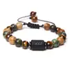 Pulsera de las Doce Constelaciones 8mm Ojo de Tigre Piedra con Imagen Pulsera Hecha a Mano Piedra Natural con Cuentas Pulsera de Constelación con Tarjeta
