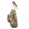 Jeans de Perna Larga Slimming Camuflado com Bolsos Frontais Plissados Tendência Retro Americano Novo Primavera 2026