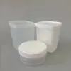 Cubo de plástico redondo cuadrado portátil 2L transparente grado alimenticio PP cubo de yogur 1L cubo de arroz engrosado especificaciones de juguete ordenadas