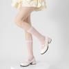 Meias Miu Estilo Ballet Femininas Primavera e Verão Listras Verticais Finas Meias Empilhadas Emagrecedoras Estilo Japonês Menina Jk Cor Sólida Meias Longas