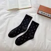 Calcetines de media pantorrilla para mujer para otoño e invierno 2026, nuevos calcetines de algodón florales sin costuras, absorbentes de sudor, antiolor, calcetines largos para niñas para primavera y otoño