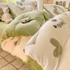 Juego de Cuatro Piezas de Vellón Nieve de Alto Peso Funda Nórdica de Vellón Leche Funda Nórdica de Vellón Nieve Juego de Cuatro Piezas Funda Nórdica Juego de Cuatro Piezas de Vellón de Cordero