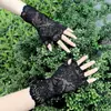 Accesorios para Vestido de Novia de Novia Gancho Dedo Pedrería Guantes de Encaje Largos Protección Solar Moda Popular Europea y Americana Guantes Sexy